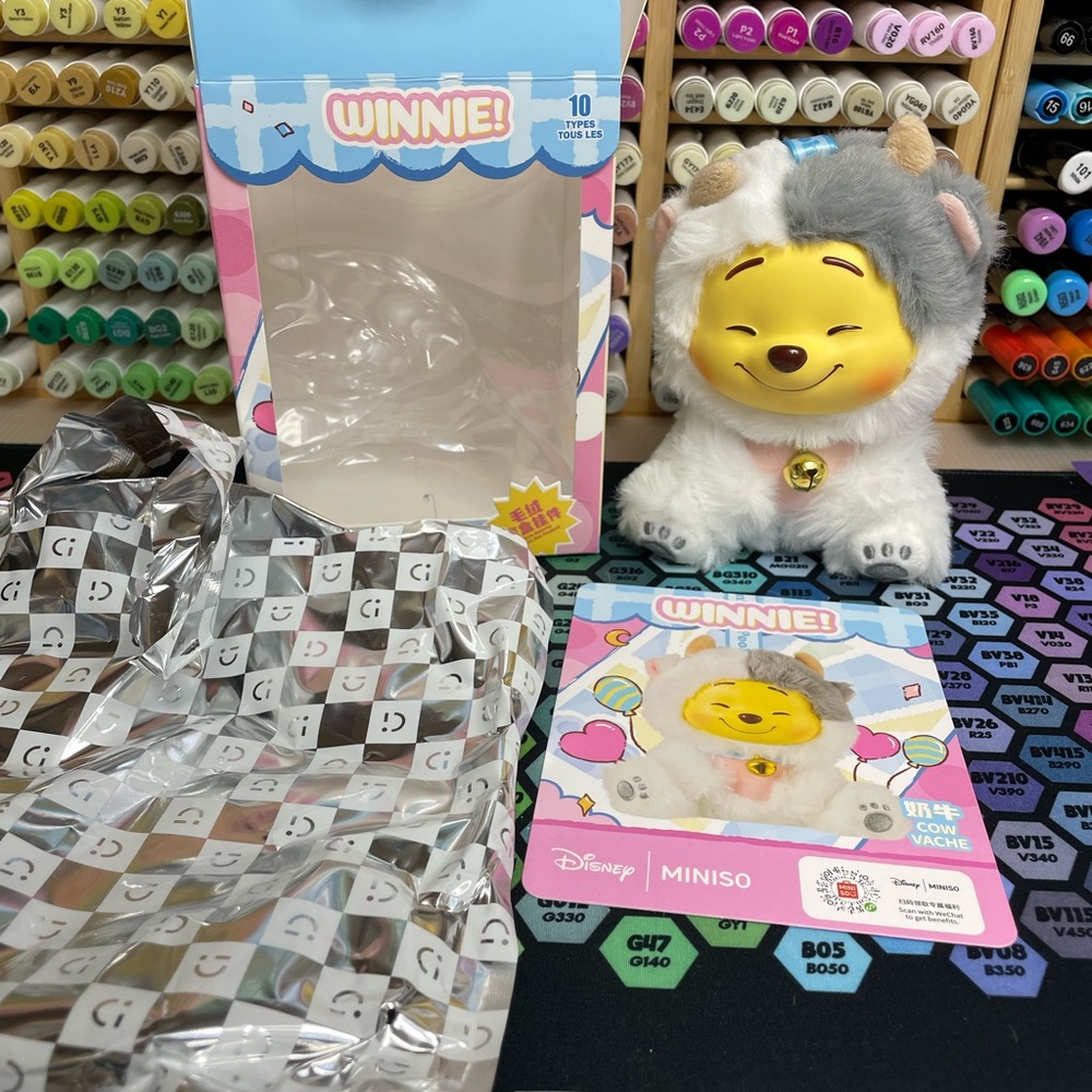 Disney Winnie the Pooh Cow Plush by Miniso Blind Box Opened
